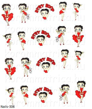 Betty Boop körömmatrica Nails-306