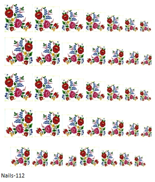 Kalocsai mintás körömmatrica Nails-112