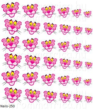 Rózsaszín Párduc körömmatrica Nails-250