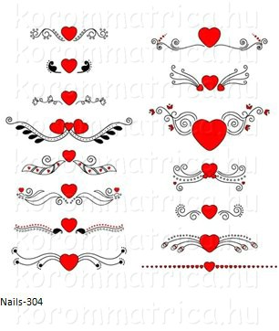 Szív inda minták körömmatrica Nails-304
