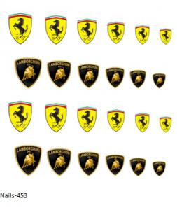 Autójelek - Ferrari, Lamborghini körömmatrica Nails-453