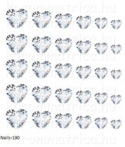 Gyémánt szív körömmatrica Nails-190