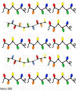 Karácsonyfa izzók körömmatrica Nails-385