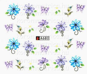 Virág körömmatrica (a680)