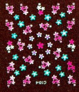 Virág körömmatrica c10-4