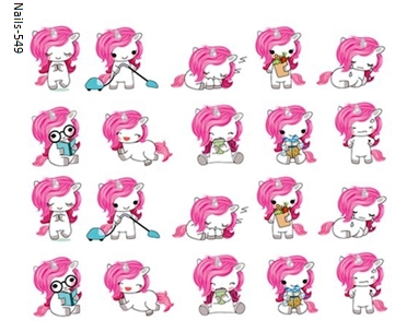 Unikornis, egyszarvú körömmatrica Nails-549