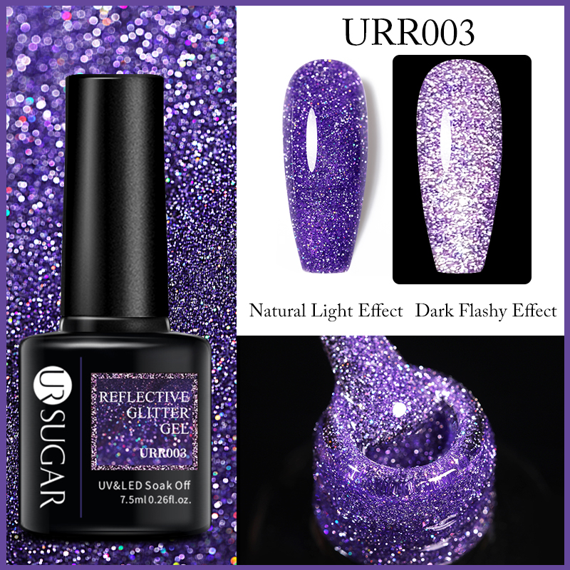 UR Sugar Reflective Glitter gél lakk URR003