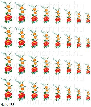 Virág minta körömmatrica Nails-156