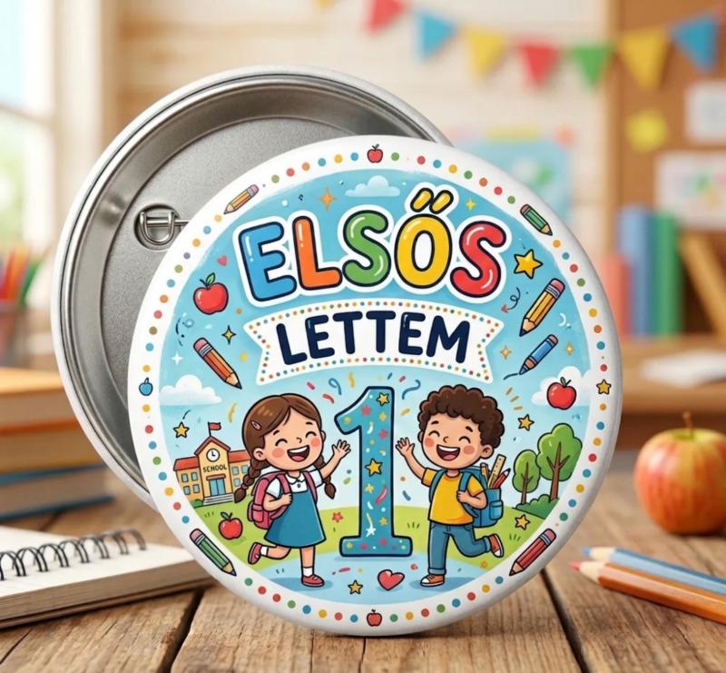 Egyedi Elsős lettem kitűző