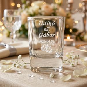 Egyedi esküvői feleses pohár