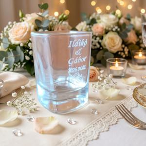 Egyedi esküvői feleses pohár