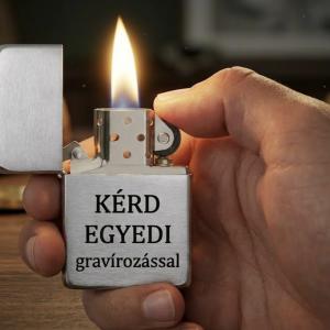 Egyedi Fém Benzines Öngyújtó - szürke