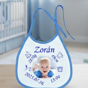 Egyedi fényképes babaelőke partedli