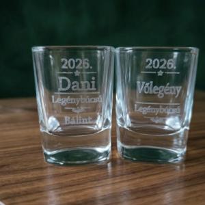 Egyedi legénybúcsú feleses pohár
