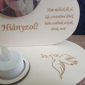 Fényképes emlék szív LED mécsessel