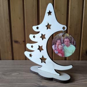 Fényképes karácsonyfa asztali dísz