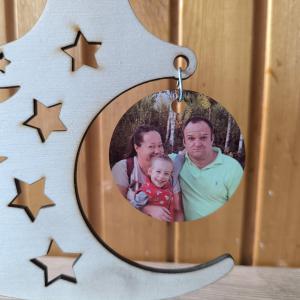 Fényképes karácsonyfa asztali dísz