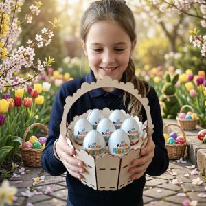 Húsvéti tojásgyűjtő fa kosár