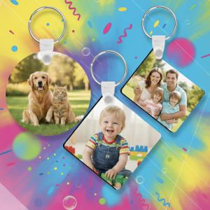 Kétoldalas MDF fényképes kulcstartó