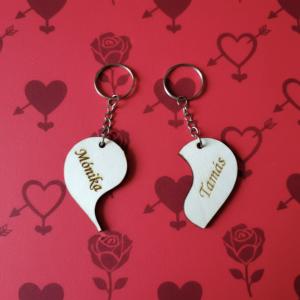 Yin Yang szív páros kulcstartó