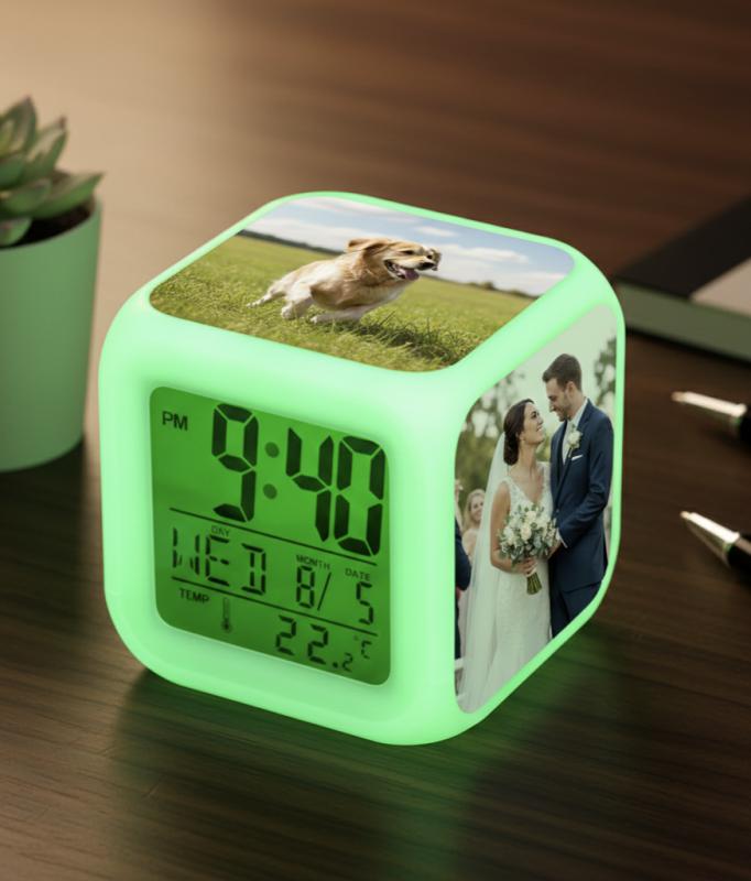 Fényképes LED világítós ébresztőóra