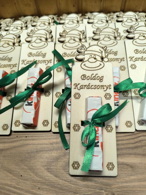 Rénszarvasos fa édességtartó