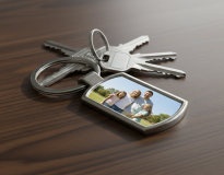 Egyedi fényképes fém kulcstartó