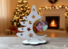 Fényképes karácsonyfa asztali dísz
