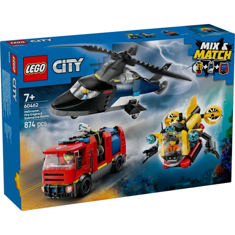 LEGO® City - Helikopter, tűzoltóautó és tengeralattjáró egy csomagban | #60462