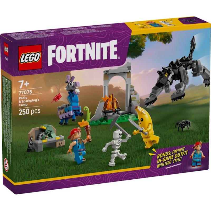 LEGO® Fortnite® - Peely és Sparkplug táborhelye | #77075