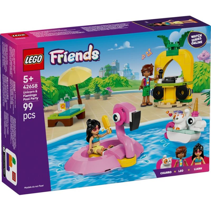 LEGO® Friends - Medencés buli flamingóval és egyszarvúval | #42658