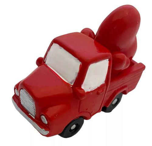 Autó piros szívvel poly M6,4cm