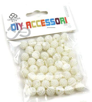 Dekor gyöngy 10mm - Tört fehér