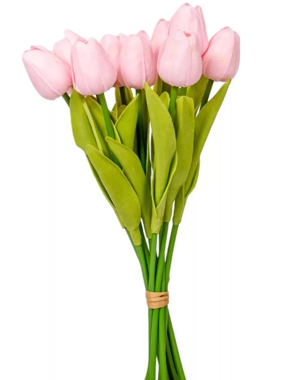 Élethű gumi tulipán csokor-rózsaszín