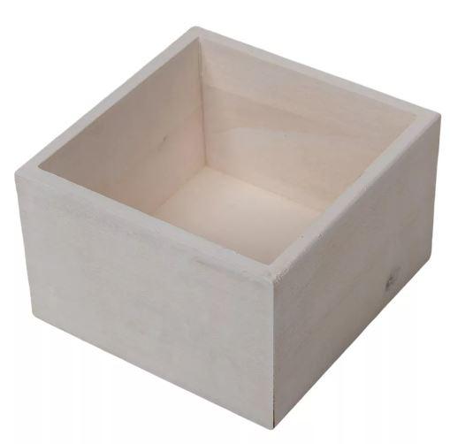 Fa doboz fehér M8x13x13cm