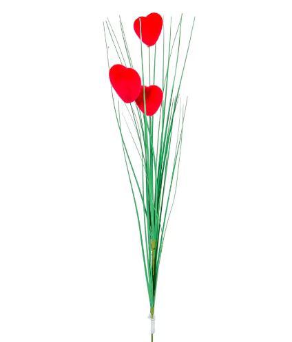 Füves ág 3 szív pickkel M63cm