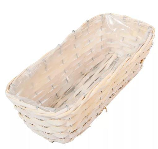 Fűz kaspó bélelt fehér M10x30x14cm