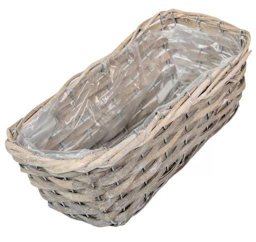 Fűz kaspó bélelt szürke M10x30x14cm