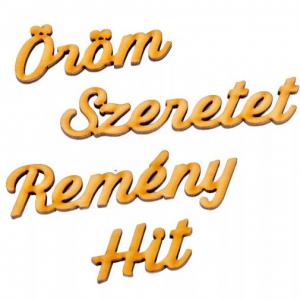 Adventi szavak natúr fa Hit,Remény,Szeretet,Öröm 4-9cm 4db-os