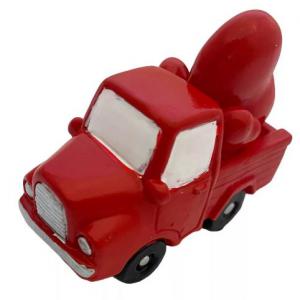 Autó piros szívvel poly M6,4cm