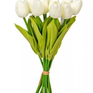 Élethű gumi tulipán csokor-krém