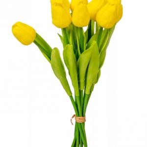 Élethű gumi tulipán csokor-sárga