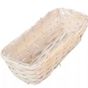 Fűz kaspó bélelt fehér M10x30x14cm
