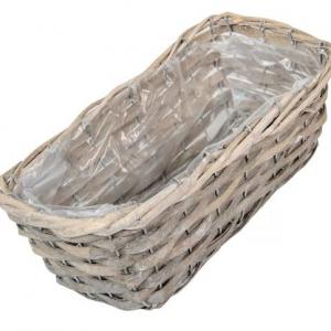 Fűz kaspó bélelt szürke M10x30x14cm