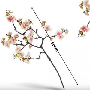 Virágzó ág krém-rózsaszín 60cm