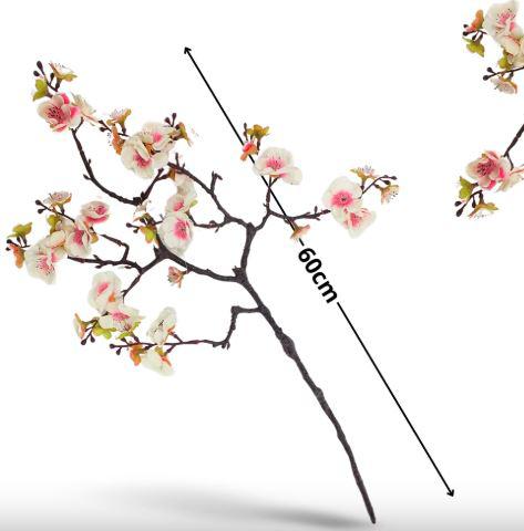 Virágzó ág krém-rózsaszín 60cm