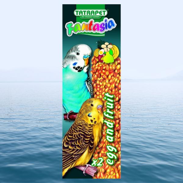 Csemegerúd hullámos papagájoknak, tojásos gyümölcsös, 2x45g