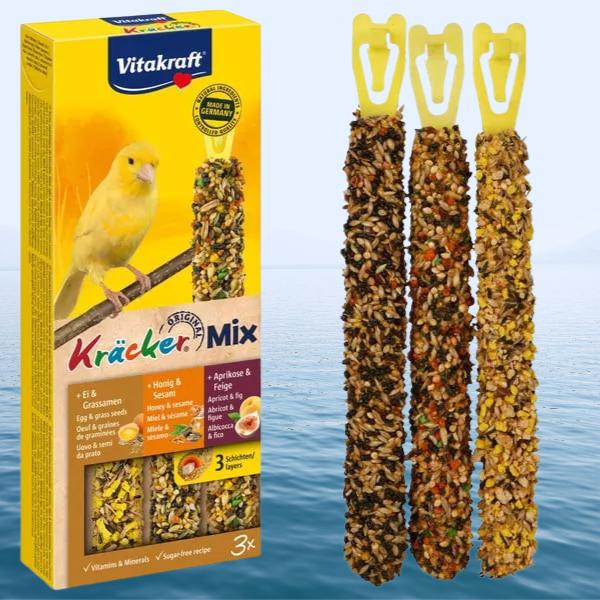 Vitakraft | Kracker - Mix - tripla rúd (tojás,sárgabarack,méz) kanárik részére - 80g