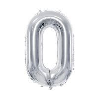 0. szám ezüst fólia lufi 72 cm