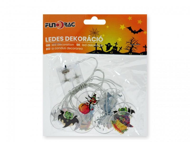 10 LEDes fényfüzér halloween figurás
